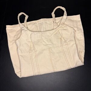 BDG Urban Outfitters Cream Denim Mini Bodycon Dress